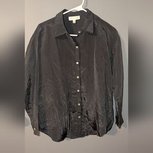 the LINE of style Black Button-Up Blouse